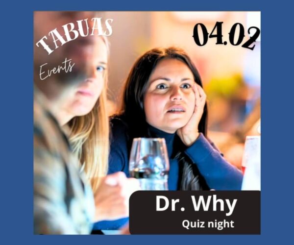 Dr. Why – Quiz Night❔no Tábuas Algodio Beach